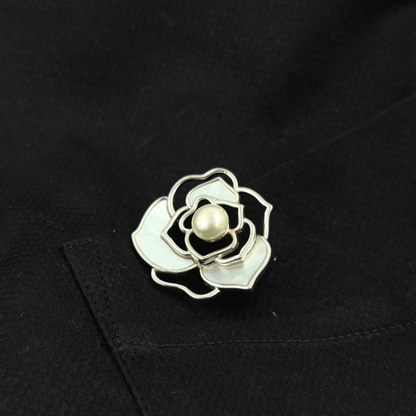 Silver Pearl Bloom Brooch