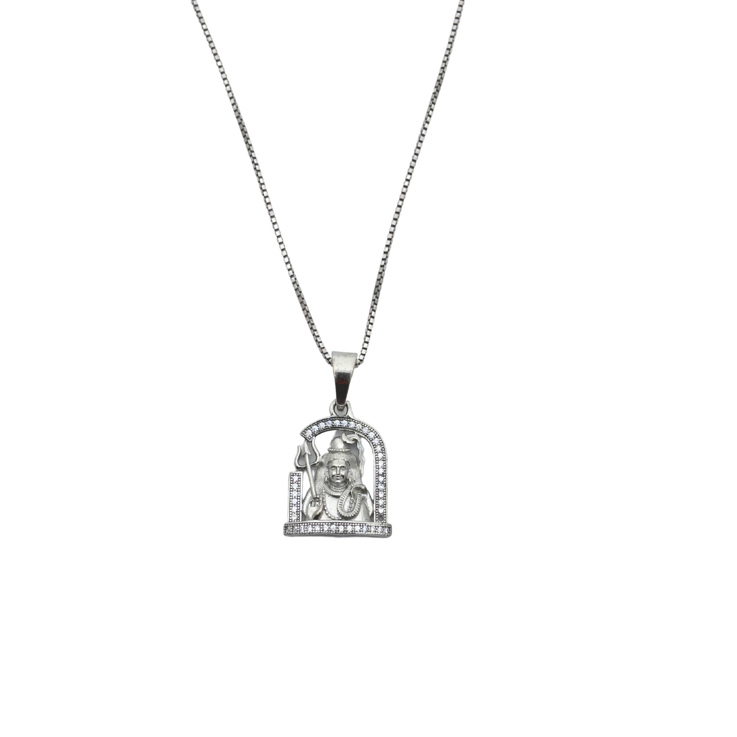 Silver Shiv Ji Pendant with Chain