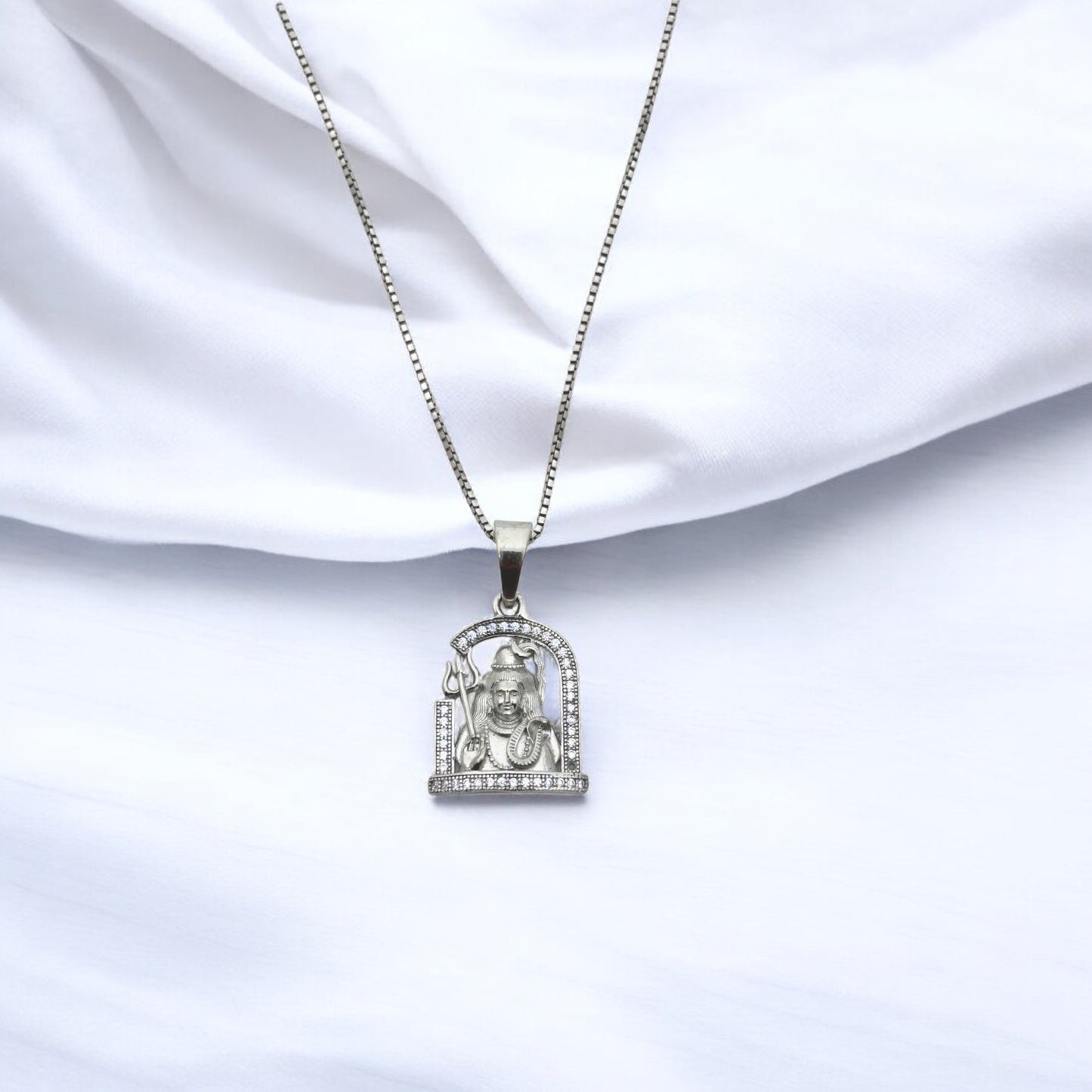 Silver Shiv Ji Pendant with Chain