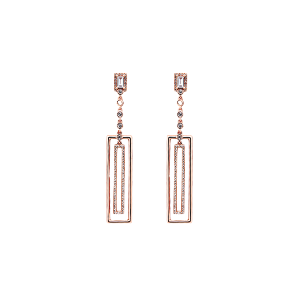 Silver Dazzle Frames Earrings