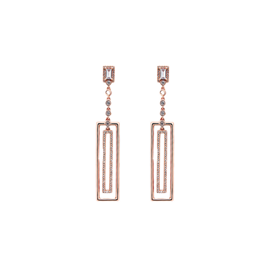 Silver Dazzle Frames Earrings