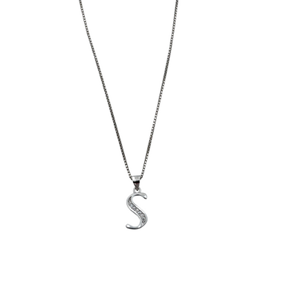 Silver Initial S Pendant