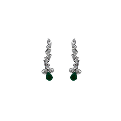 Silver Emerald Dew Earring