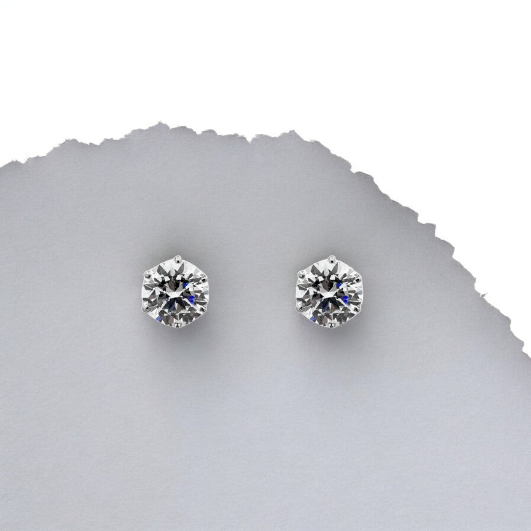 Silver Solitaire Studs