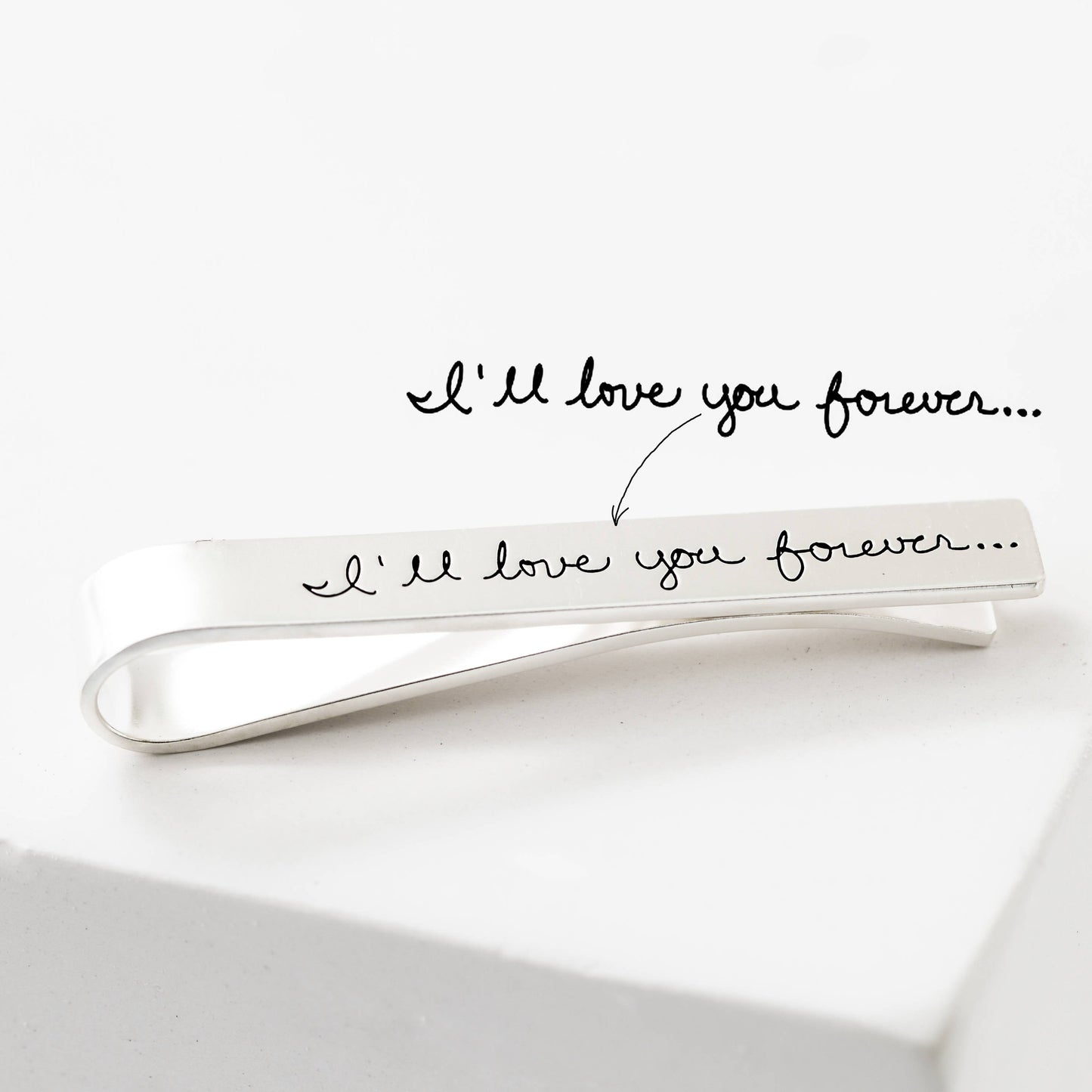 Custom Handwriting Signature Tie Clip