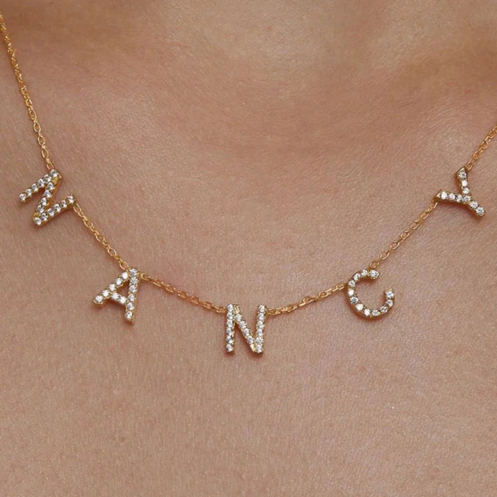 Personalized Diamond Letter Name Necklace