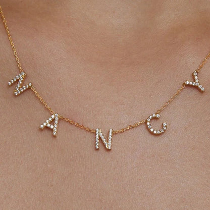 Personalized Diamond Letter Name Necklace